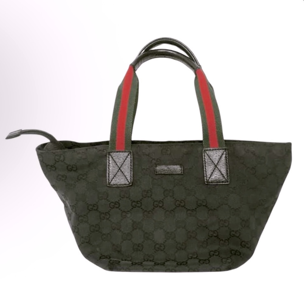 Authentic Gucci black mini canvas tote bag  (Vintage)